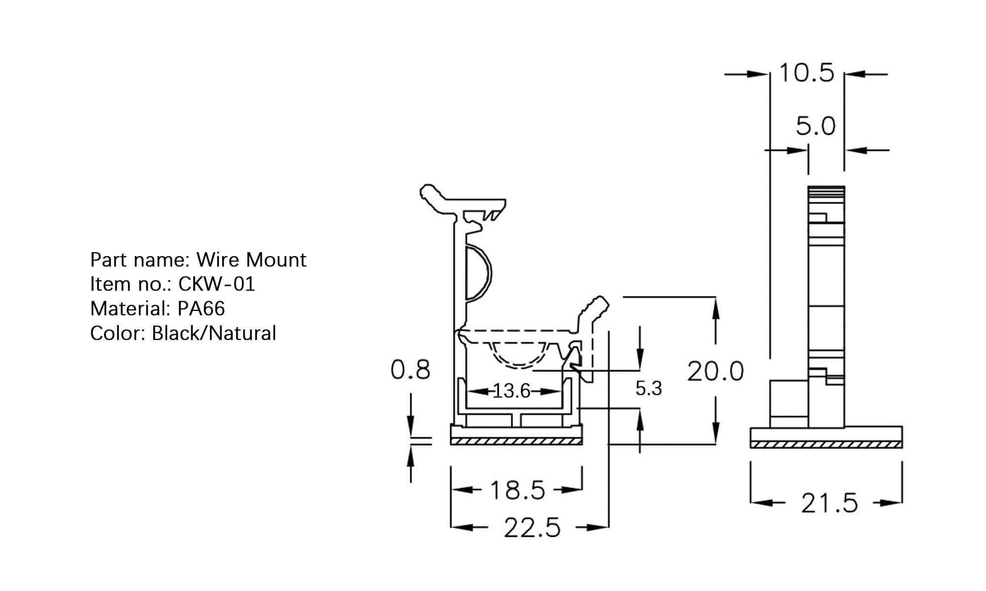 Plastic Wire Mount CKW-01